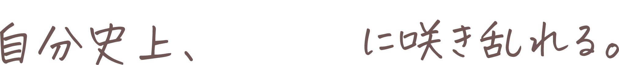 自分史上、”最高”に咲き乱れる。