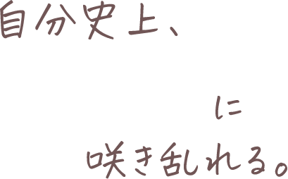 自分史上、”最高”に咲き乱れる。